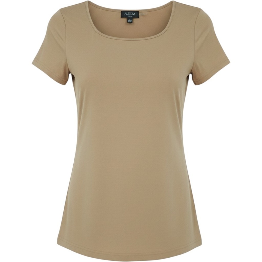 Aleeza Paris Modal Top Women XS Mocha Brown Minimalist Quiet Luxury Shirt NWT